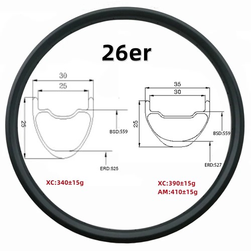 Cerchio carbonio bicicletta - , 26
