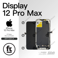 APPLE DISPLAY IPHONE 12 PRO MAX SOFT OLED JK - IC SWAP ORIGINALE ALTA LUMINOSITA