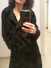 Pelliccia nera Astrakan vera