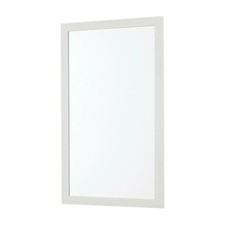 Specchio bagno 67x87 cornice bianco effetto legno reversibile Wood