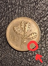Moneta da 20 Lire molto rara del 1957 con particolarità
