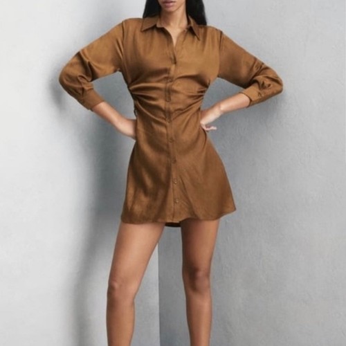 Vestito camicia zara marrone - camicia,