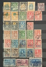 ANTICHI FRANCOBOLLI SIAM THAILANDIA UNA PAGINA DI ALBUM PIENA VECCHIA COLLEZIONE