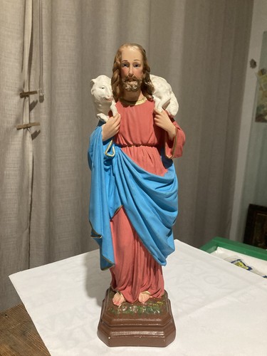 Vecchia statuina gesù con - gesù,