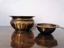 Sopramobili di ottone vintage portavasi/porta oggetti