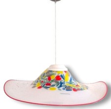 Lampadario sospensione grande vetro artistico tipo Murano liberty chandelier 