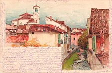 v860 cartolina stresa pittorica provincia di verbania 1900