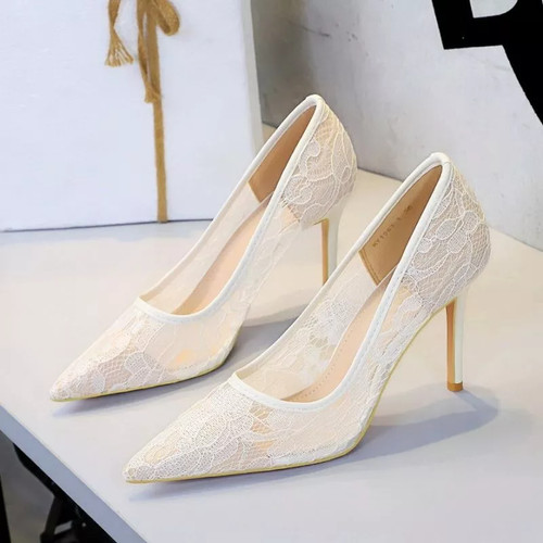 Décolleté bianche pizzo - bianche,