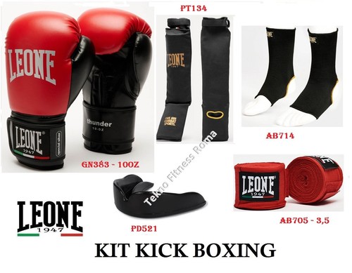 Kit kick boxing leone - boxing, guantoni