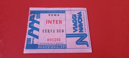 Biglietto roma inter - biglietto, 1980/81