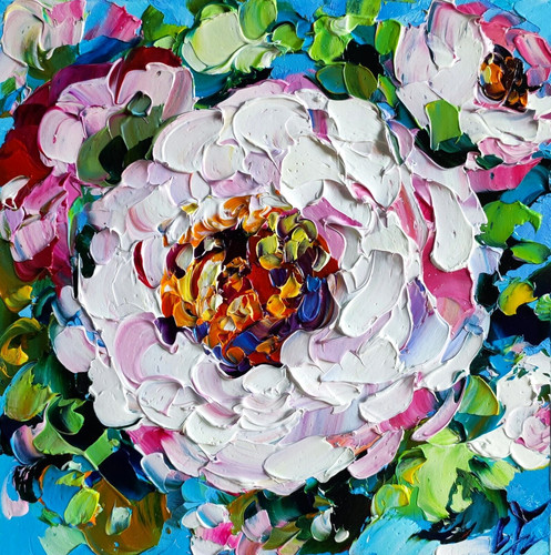 Original oil painting rose - original,