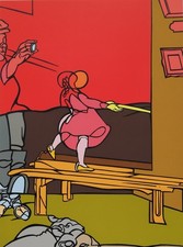 VALERIO ADAMI: Rara Serigrafia di cm.  100x70, Firmata, Numerata. STUPENDA!!!