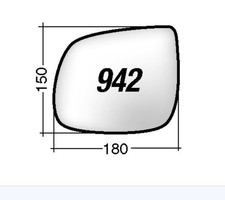 Per Audi Q5 2008-2016 Vetro di Ricambio Dx Asferico x Specchio Retrovis. 180x150
