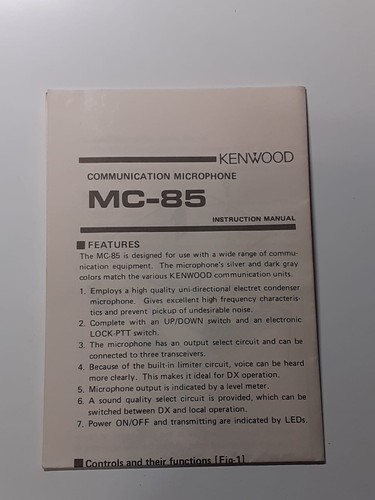 Kenwood manual usuario - mc-85,