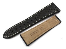 Cinturino Citizen Cuoio Nero Racing 23/18mm Service Band Sportivo Deployante New