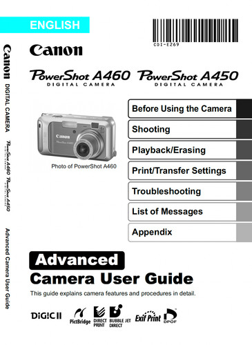 Canon powershot a450 a460 - powershot,