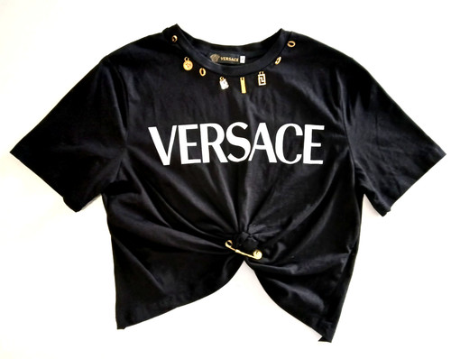 Versace donna nero crop top