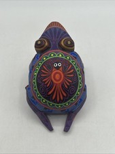 Oaxaca scultura in legno Julia Fuentes rana Oaxaca arte popolare messicana Alebrije