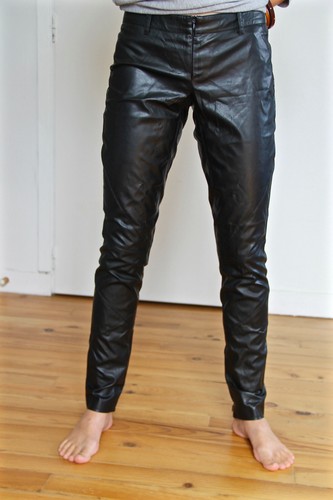 Pantaloni chino finta - in, pelle