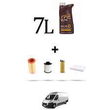 HOFFCAR Kit tagliando 4 FILTRI e 7L OLIO per Fiat Ducato 2.2 JTD 74kw dal 2006 a