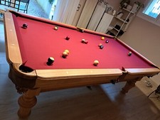 BILIARDO POOL AMERICANO TAPPETO ROSSO LARGO 142 LUNGO 252 CM