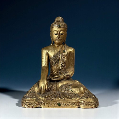 Statua legno buddha - legno, di
