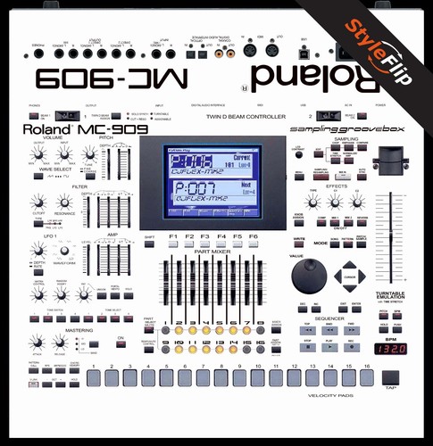 Roland 909 skin bianco - mc-909, |