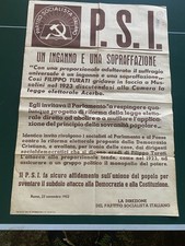PSI Partito Socialista Italiano Poster Propaganda Anni 50 