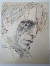 Robert Pattinson, disegno a mano, dipinto a matita, nuovo, batman, 17x22,5cm