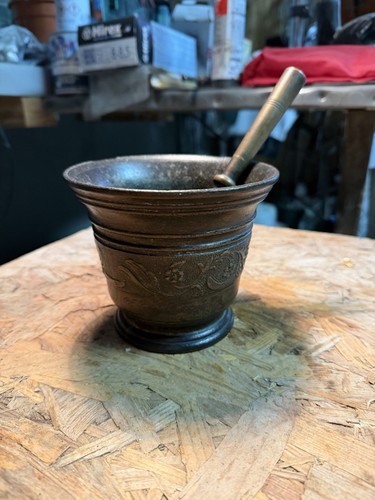 Antico mortaio bronzo - mortaio, con