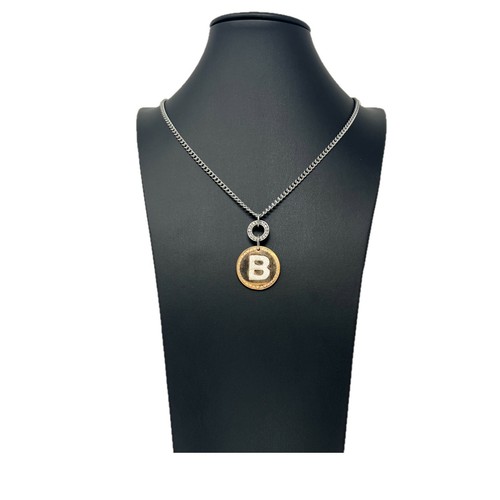 Collana lettera strass - b, "