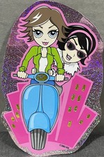 Rarissimo scooter motorizzato vintage Lisa Frank Stick equitazione città metropolitana ragazze
