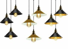 Paralume moderno vintage industriale retrò soppalco nero sospensione soffitto