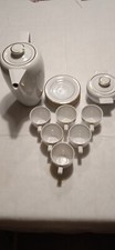 Servizio Caffè per 6 Persone. MITTERTEICH BAVARIA. Bianco con bordi dorati