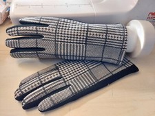 Guanti Donna, Tg.unica, Nero Scozzese, Elasticizzati, Touch Screen, Felpati