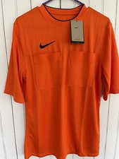 Nike Dri-fit Uomo Doppia Tasca Arancione Calcio Calcio Calcio Arbitro Maglia Uniforme