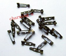 20pz base per spille 20x5mm colore bronzo bijoux