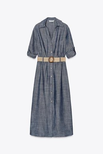 Abito midi zara lino - abito,