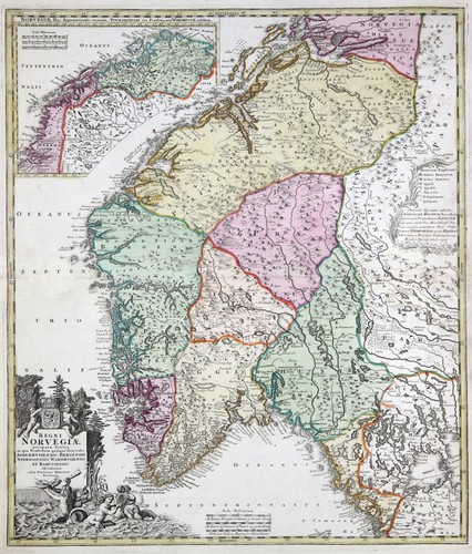 Norvegia mappa antica rame - mappa, in