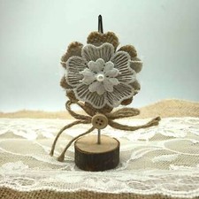 Bomboniera Segnaposto Fiore in Juta con Clip Portafoto