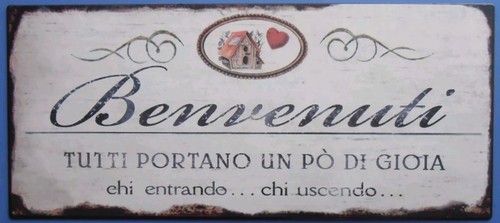 Targa vintage benvenuti tutti - targa,