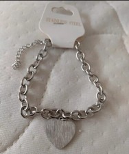 Bracciale Cavigliera A Forma Di Cuore Color Argento Catenina 0092