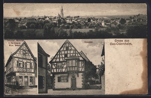 Gau odernheim vista totale - ak, gau-odernheim,