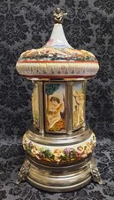 Reuge Lipstick Cigarette Holder Music Box Carousel Vintage Capodimonte Italy