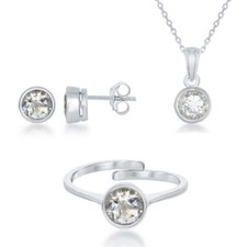 Set topazio bianco argento