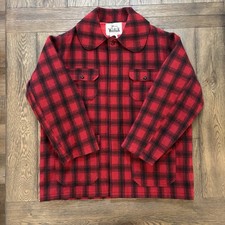 Cappotto vintage Woolrich anni 60 unisex taglia 46 XXL caccia lana lavoro rosso a quadri