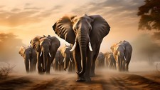 Quadro paesaggio elefante