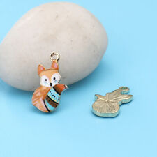 10 Bellissimi Ciondoli Ciondoli Carini Volpe Volpe Placcati Oro con Dettaglio Smalto 