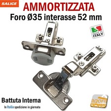CERNIERA AMMORTIZZATA CUCINA FORO 35mm B.INTERNA SOFT RICAMBIO SALICE WURTH+BASE