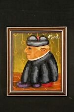 Antonio Donati cardinale olio su faesite naif quadro anni 80 90 firmato 13 x 15